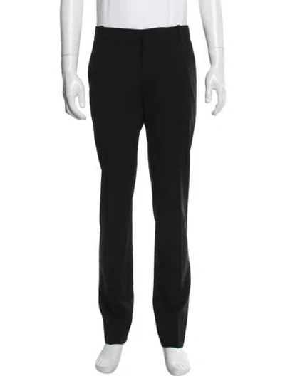 Pre-owned Balmain Virgin Wool Dress Pants In Black