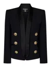 Balmain Boxy Wool Jacket In Black
