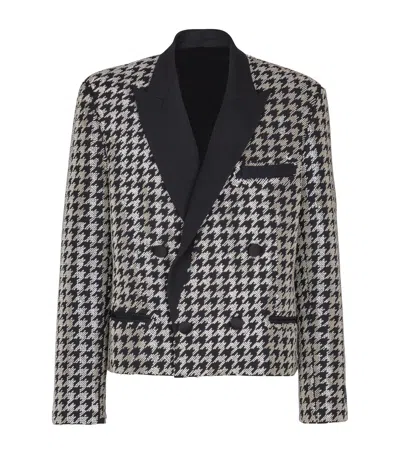 Balmain Virgin Wool Embellished Spencer Jacket In Black
