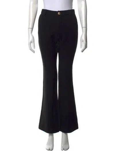 Pre-owned Balmain Virgin Wool Flared Pants In Black
