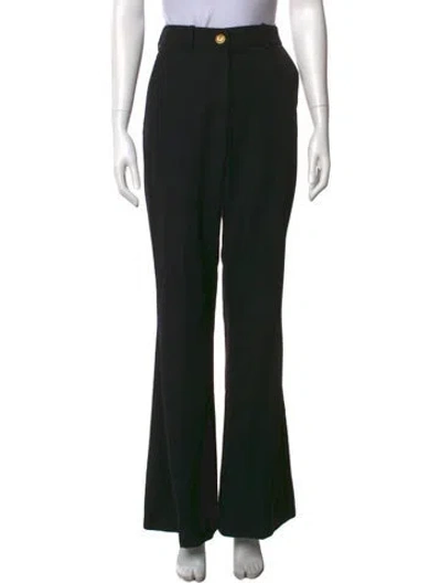 Pre-owned Balmain Virgin Wool Flared Pants In Black