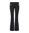 Balmain Flared Virgin-wool Trousers In Black
