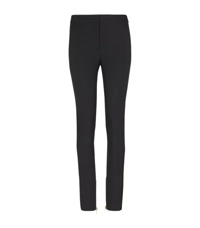 Balmain Virgin Wool Grain De Poudre Trousers In Black