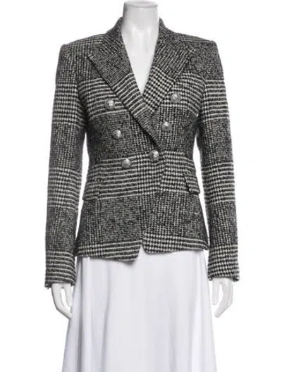 Pre-owned Balmain Virgin Wool Houndstooth Print Blazer In Multicolor