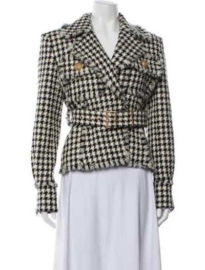 Pre-owned Balmain Virgin Wool Houndstooth Print Blazer W/ Tags In Multi