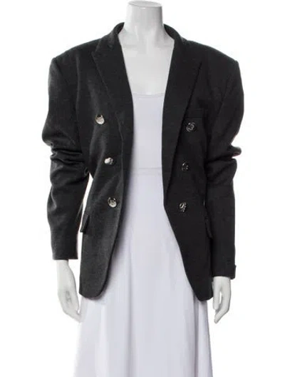 Pre-owned Balmain Virgin Wool Jacket In Gray