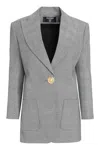 Balmain Single-breasted Wool Blazer In Grey
