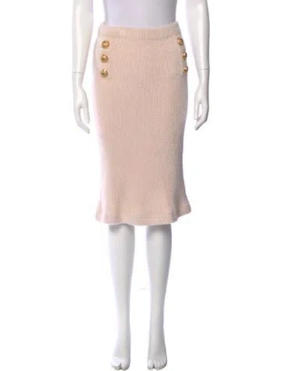 Pre-owned Balmain Virgin Wool Knee-length Skirt In Pink