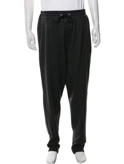 Pre-owned Balmain Virgin Wool Lounge Bottoms In Black