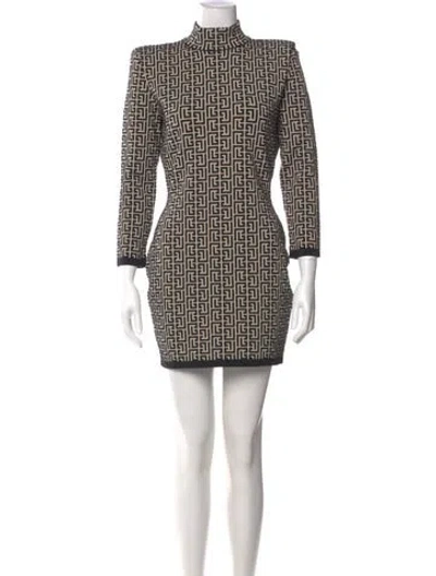 Pre-owned Balmain Virgin Wool Mini Dress