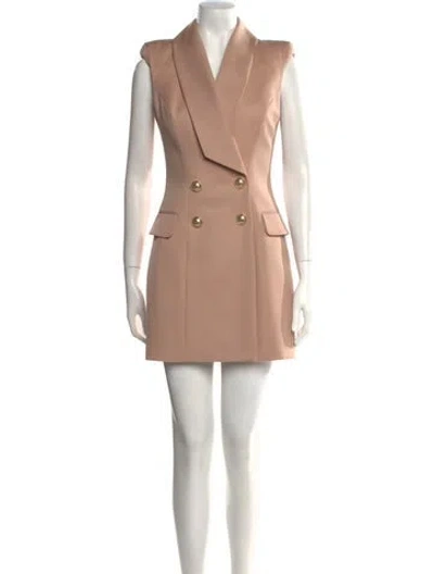 Pre-owned Balmain Virgin Wool Mini Dress W/ Tags In Pink