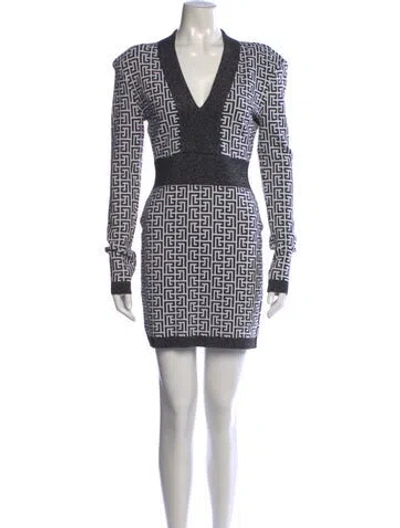 Pre-owned Balmain Virgin Wool Mini Dress W/ Tags In White