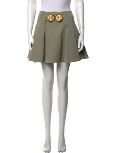 Pre-owned Balmain Virgin Wool Mini Skirt In Green