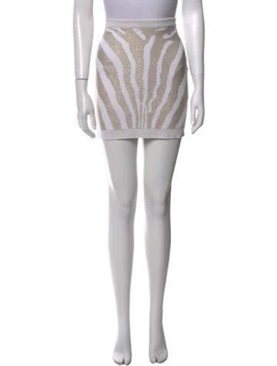 Pre-owned Balmain Virgin Wool Mini Skirt In Neutral