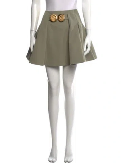 Pre-owned Balmain Virgin Wool Mini Skirt In Neutrals