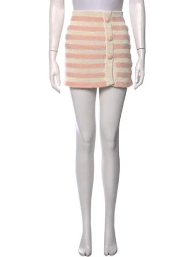 Pre-owned Balmain Virgin Wool Mini Skirt In Neutrals