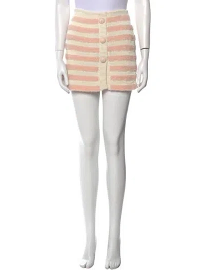 Pre-owned Balmain Virgin Wool Mini Skirt In Pink