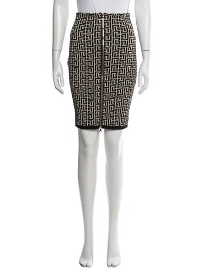Pre-owned Balmain Virgin Wool Mini Skirt W/ Tags In Blue
