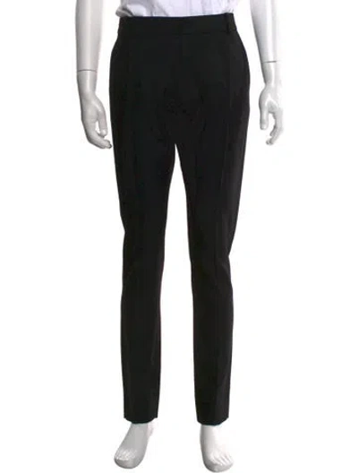 Pre-owned Balmain Virgin Wool Pants In Black
