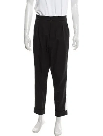 Pre-owned Balmain Virgin Wool Pants In Black