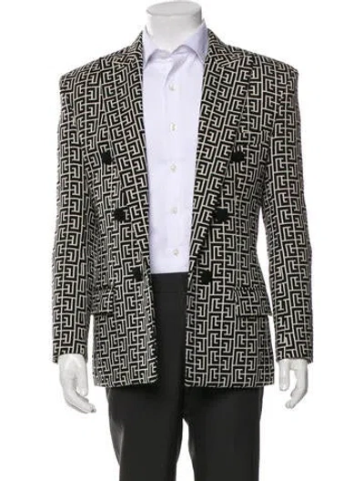 Pre-owned Balmain Virgin Wool Printed Blazer