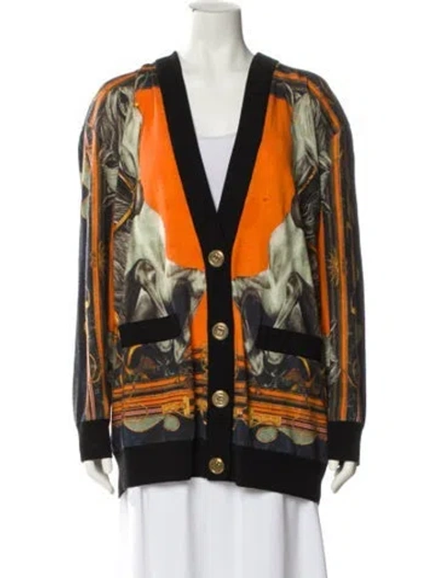 Pre-owned Balmain Virgin Wool Printed Sweater In Multi