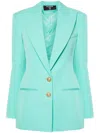 Balmain Virgin Wool Single-breasted Blazer In Blue