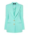 Balmain Virgin Wool Single-breasted Blazer In Blue