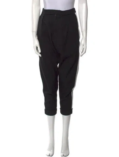 Pre-owned Balmain Virgin Wool Skinny Leg Pants In Black