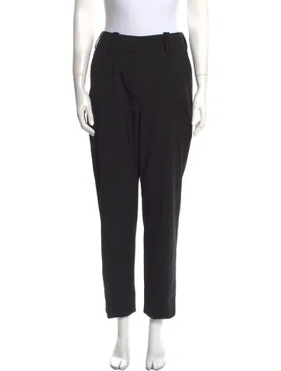 Pre-owned Balmain Virgin Wool Straight Leg Pants In Black