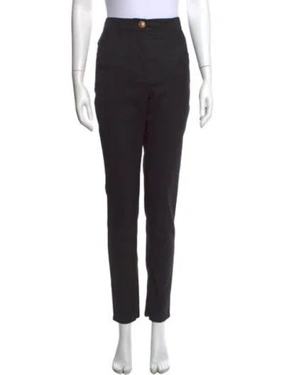 Pre-owned Balmain Virgin Wool Straight Leg Pants In Black