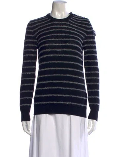 Pre-owned Balmain Virgin Wool Striped Sweater In Black