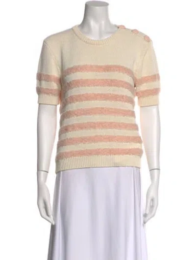 Pre-owned Balmain Virgin Wool Striped Sweater In Neutral