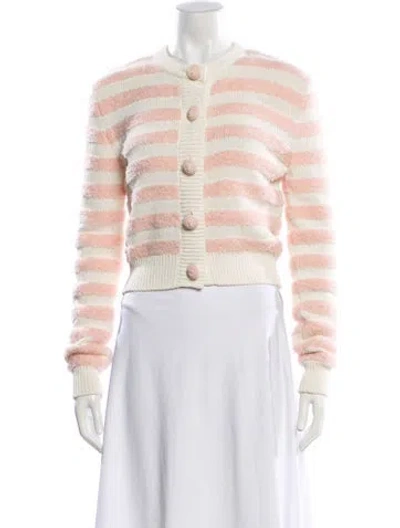 Pre-owned Balmain Virgin Wool Striped Sweater In Neutral
