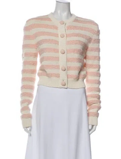 Pre-owned Balmain Virgin Wool Striped Sweater In Neutral