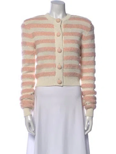 Pre-owned Balmain Virgin Wool Striped Sweater W/ Tags In Neutral