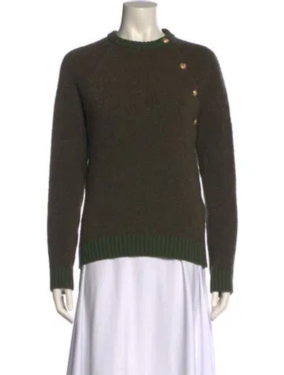 Pre-owned Balmain Virgin Wool Turtleneck Sweater In Green