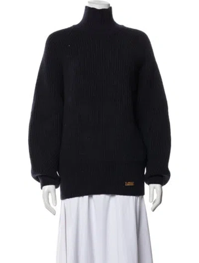 Pre-owned Balmain Virgin Wool Turtleneck Sweater W/ Tags In Black