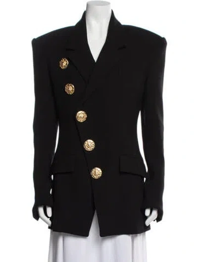 Pre-owned Balmain Virgin Wool Two-piece Blazer In Black