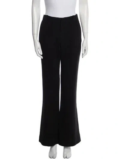 Pre-owned Balmain Virgin Wool Wide Leg Pants In Black