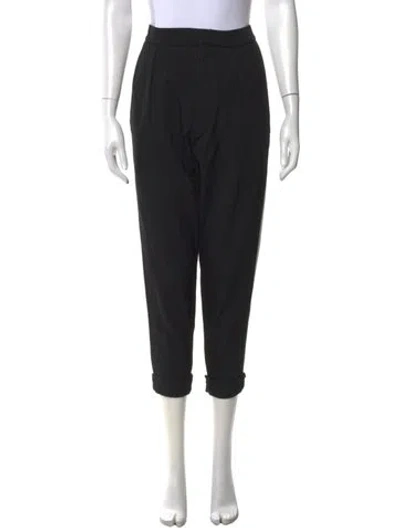 Pre-owned Balmain Virgin Wool Wide Leg Pants In Black