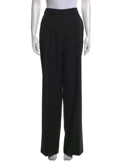 Pre-owned Balmain Virgin Wool Wide Leg Pants In Black/metallic