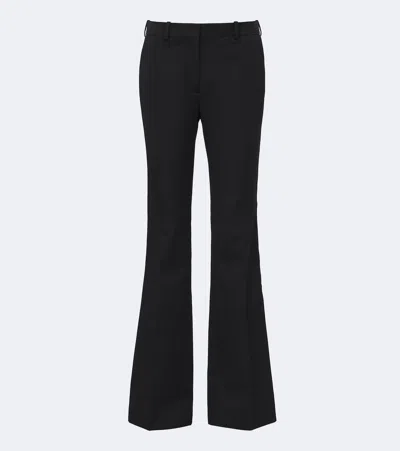 Balmain Virgin Wool Wide-leg Pants In Black