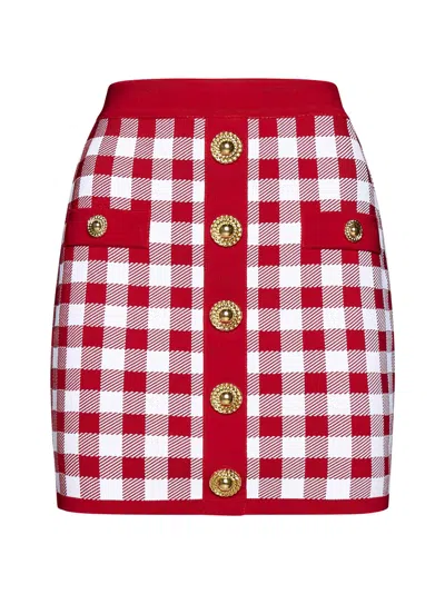 BALMAIN VISCOSE-BLEND KNIT MINISKIRT