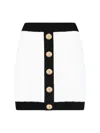 Balmain Mini Skirt In White Viscose Blend