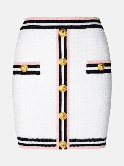 Balmain Viscose Blend Miniskirt In White
