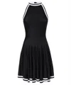 Balmain Halterneck Fluted Dress In Black