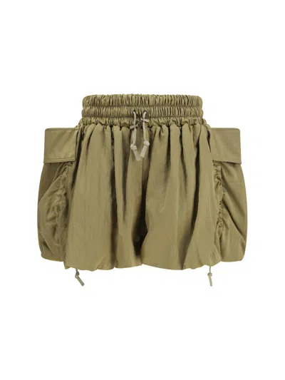 Balmain Viscose Serge Shorts In Green