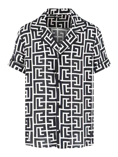 Balmain Viscose Shirt In Black