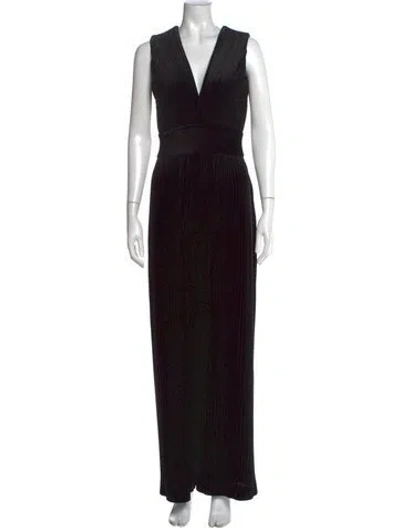 Pre-owned Balmain V-neck Jumpsuit In Black